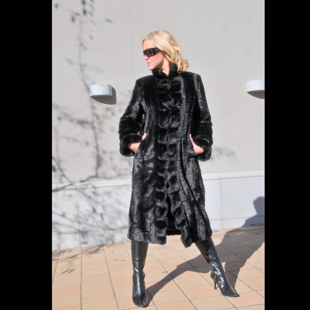 Faux Fur Black Coat